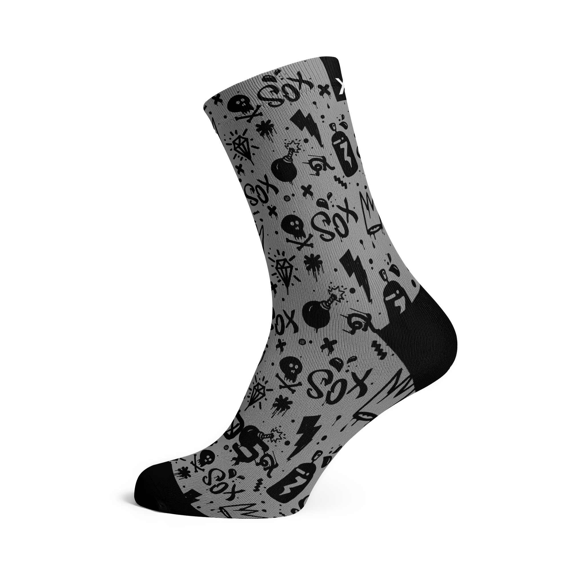 Doodle Grey Socks