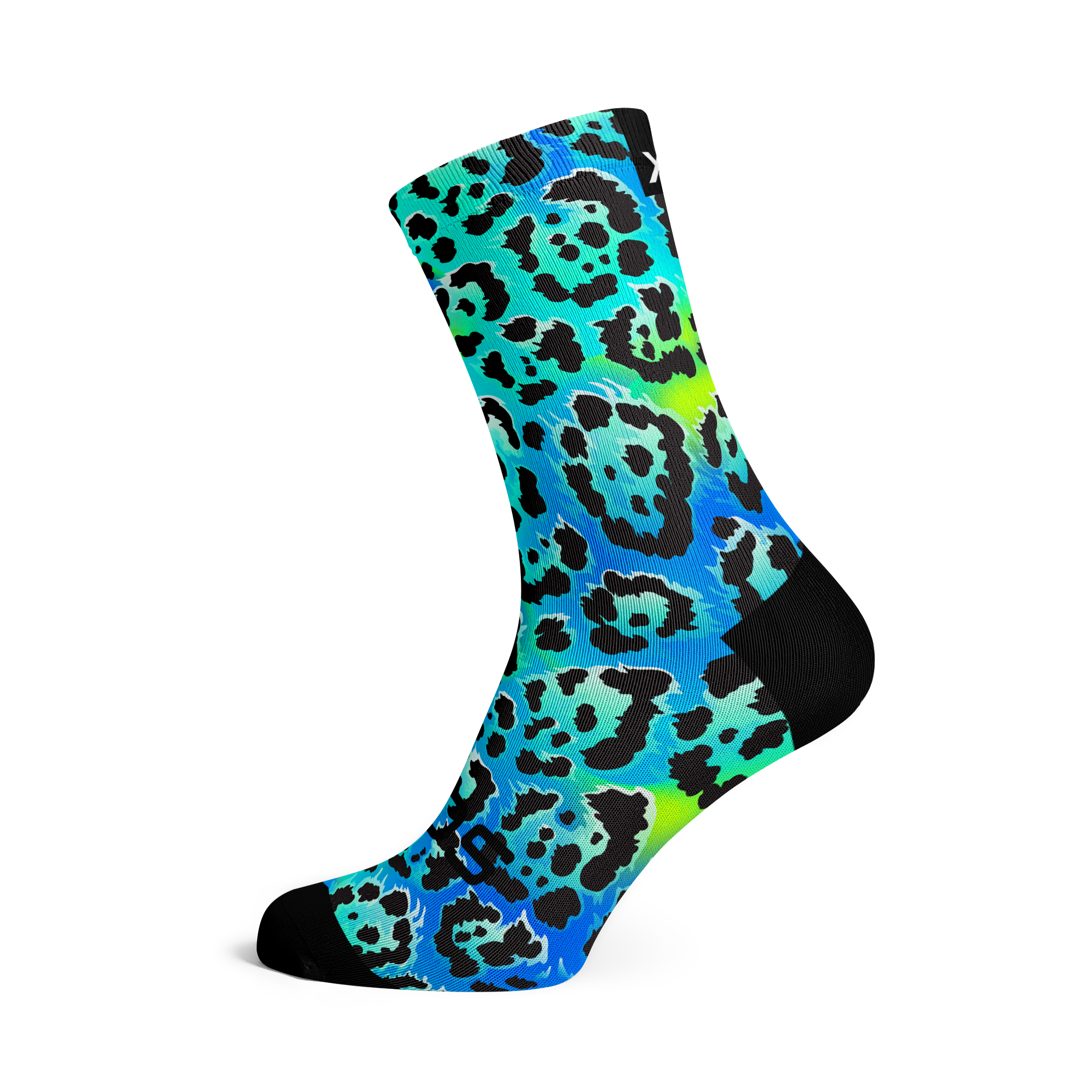 Electric Leopard Blue Socks